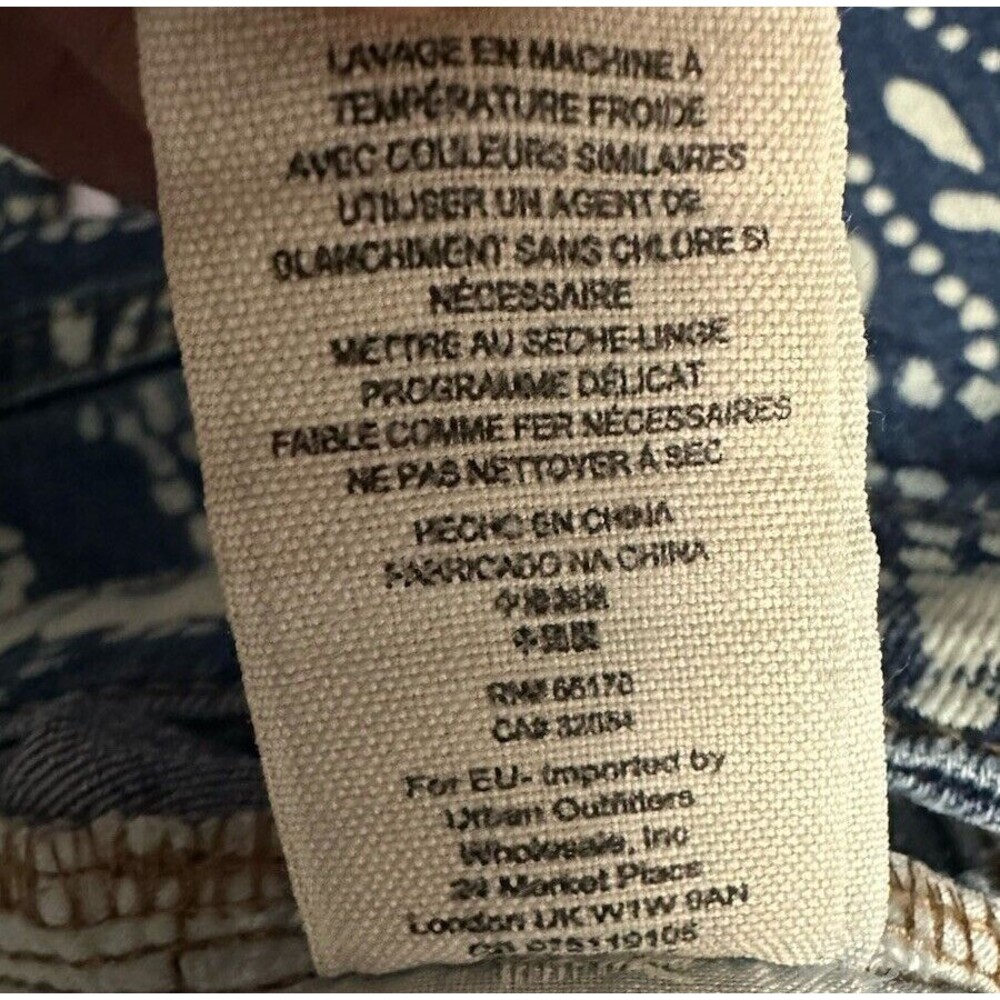 Free People Bali Print Women's Blue Flare Jeans - Picture 6 of 6